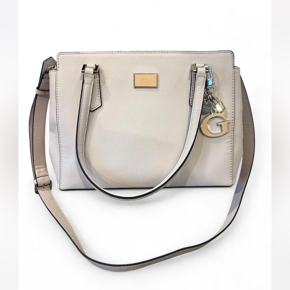 Guess Light Pink Shoulder Bag with Charm & Detachable Strap